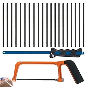 Junior Hacksaw, 2 Pcs Hacksaw for Metal Cutting with 20 Exchangeable Blades, Hack Saw to Cut Metal, Heavy Duty Mini Handheld Saw with Adjustable Frame, for Cutting Plastic, PVC Pipe