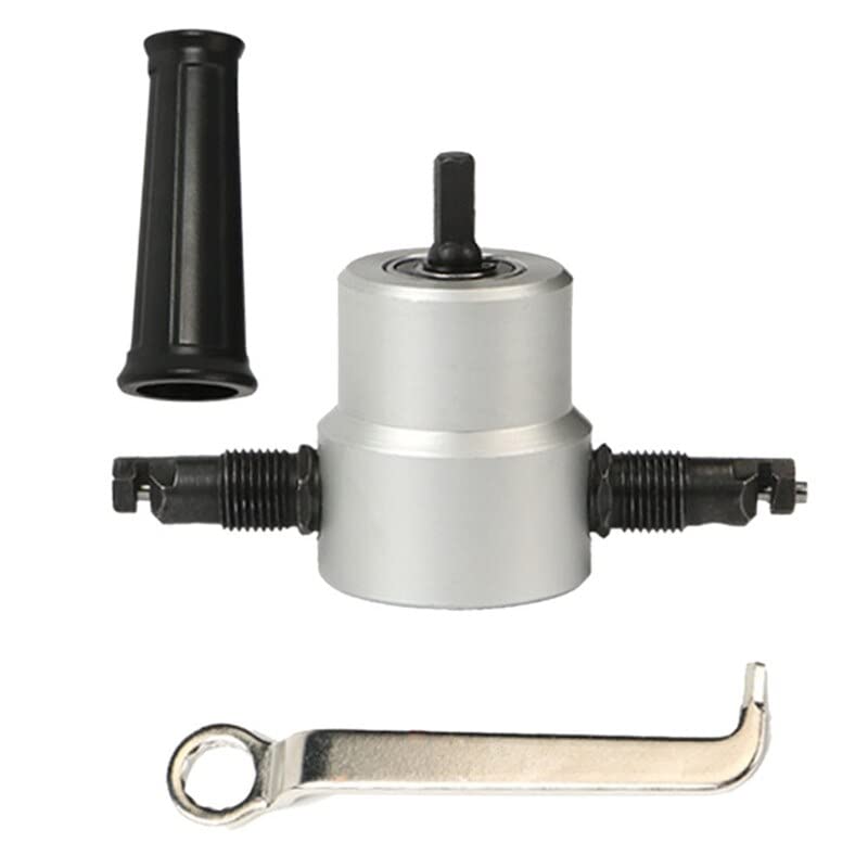 Tool Part for Double for Head Metal Sheet Nibbler Cutter Cutting Tool Saw Power Drill Attachment Metal Cutting Saw P15F - (Color: OE)