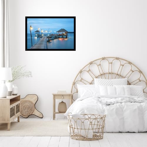 Image of JCJMY 22.375x34 Picture Frame Black for Poster Puzzle Photo Picture, Horizontal and Vertical Formats for Wall Hanging, 22.375 x 34 Wall Gallery Poster Photo Frame for 22.375 by 34 Photos Posters,Black
