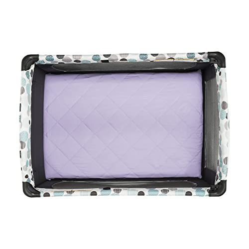 Image of Pastel Lavender Purple Pack n Play Quilted Mattress Sheet - Ultra-Soft, Comfortable Portable Crib Mattress Sheet for Baby Girls; Playpen Mattress or Mini Crib Fitted Sheet with Quilted Top