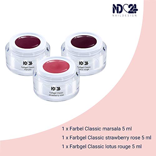 Sweet Cherry Collection Set - Color Gel - Uv Led - Rot Lila Nude - Studio Qualität (3 x 5ml) – Bild 3