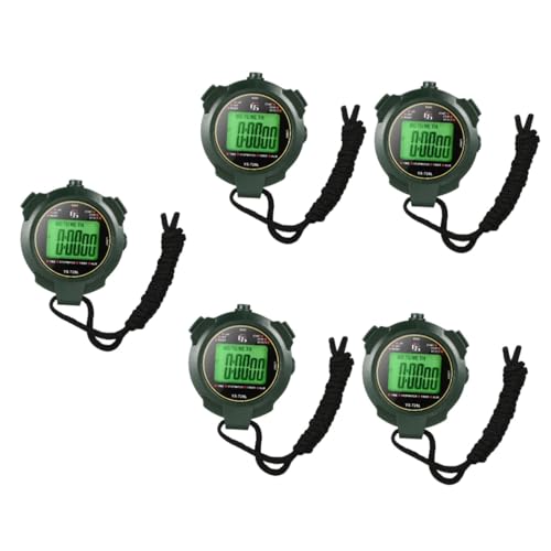 BESPORTBLE 5 Piezas cronómetro multifunción Ligero cronómetro Deportivo cronógrafo Deportivo cronómetros Deporte Temporizador Relojes Deportivos Reloj electrónico Reloj Digital AbS Green