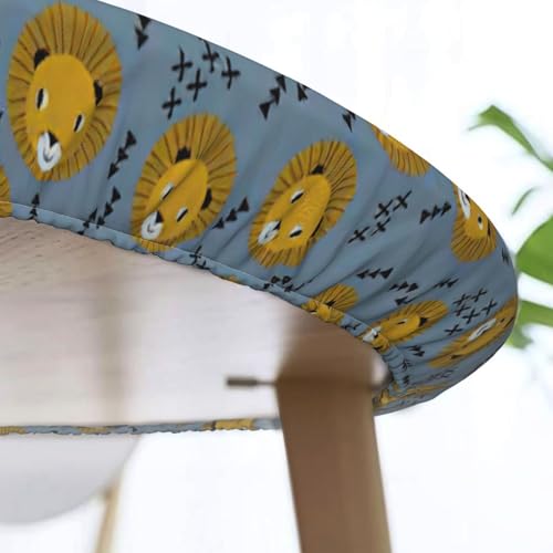 Nappe ronde imprimé tête de lion enfants imperméable résistante taches - 8