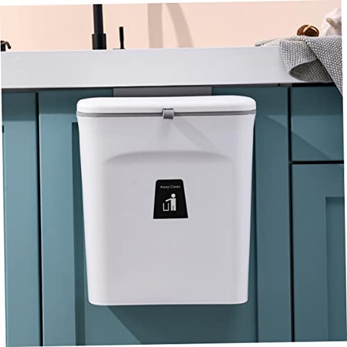 Caneca de basura rectangular blanca de plástico pared miniatura 4