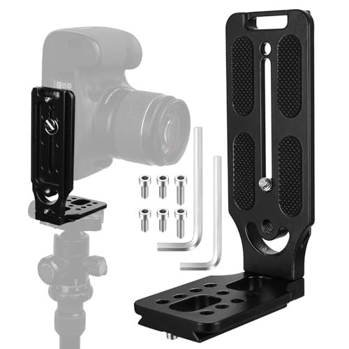 Soporte en L para placa de liberación rápida Arca Swiss, soporte horizontal vertical para trípode de cámara con tornillo de 1/4 pulgadas, compatible con accesorios de cámara de trípode DJI Canon