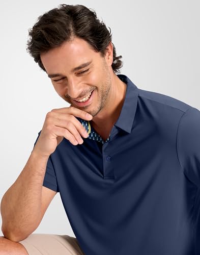Image of Obla Mens Golf Shirt Short Sleeve Dry Fit Moisture Wicking Performance Athletic Casual Work Collared Polo Shirts for Men