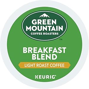 Green Mountain Coffee Roasters Breakfast Blend, Single-Serve Keurig K-Cup Pods, Light Roast Coffee Pods, 72 Count