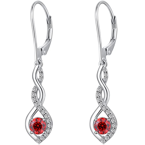 Miaofu Pendientes colgantes largos para mujer, de plata 925 con circonitas 5A, chapado en oro blanco de 18 quilates, joyería fina para mujer y niña, Cubic Zirconia Cover