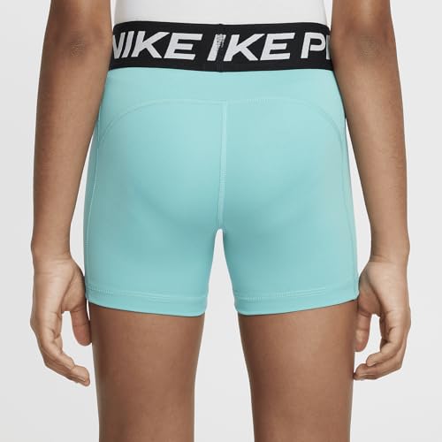 Nike Girls' Pro Shorts (Little Big Kid), Green Frost/White3