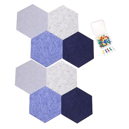 Homoyoyo 8Pcs Self Adhesive Felt Hexagon Bulletin Board Decorative Wall Pin Board for Living Bedroom Office Stylish Memo Display with Unique Design