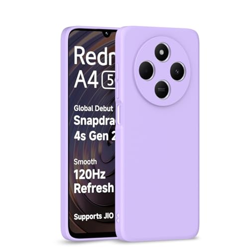 Image of Outlouders Back Cover for Redmi A4 5G / Redmi 14C 5G / Poco C75 5G | Camera Protection | Durable Soft Matte Silicone Bumper Case (Purple)