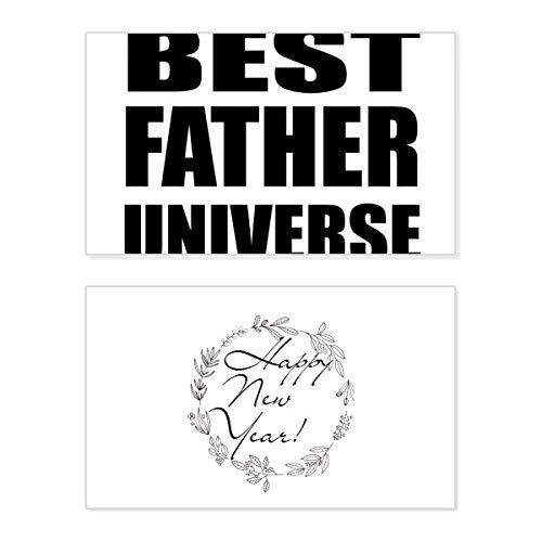Tarjeta de Año Nuevo para el mejor papá con elegante diseño conmemorativo y texto en inglés 1