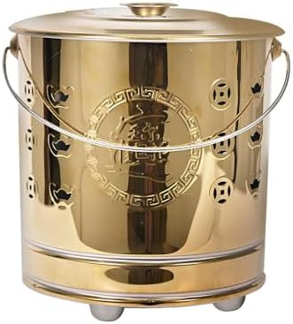 Heavy-Duty Outdoor Burn Barrel Incinerator - Red 26x29cm Fire Pit for Yard Waste, Leaves & Paper - Portable Waste Disposal Solut with Handle