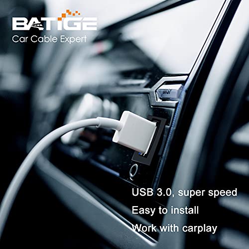 BATIGE Square Single Port USB 3.0 Panel Flush Mount Extension Cable with Buckle for Car Truck Boat Motorcycle Dashboard 6ft by BATIGE - Image 3