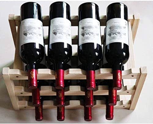 Soporte para botellas de vino de madera con 3 estantes miniatura 3
