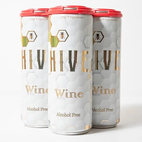 Hive₂ø Zero Proof Wine (0.0% ABV), Honey, Cider, Reisling Grape, 4 Pack (12 oz)