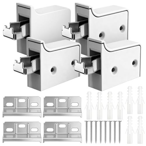 Fixation Meuble Suspendu Lot de 4, Support Étagère Murale pour Salle de Bain et Salon, Charge Max 150 kg