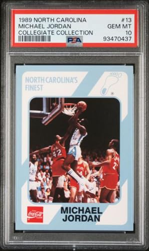 Graded 1989 North Carolina Collegiate Collection Michael Jordan #13 Basketball Card PSA 10 Gem Mint