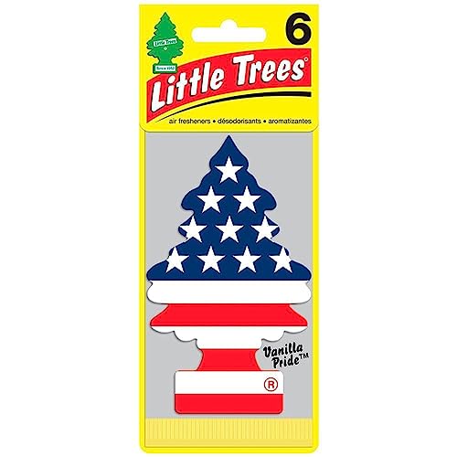 Image of LITTLE TREES Car Air Freshener | Hanging Paper Tree for Home or Car | Vanilla Pride | 6 Pack