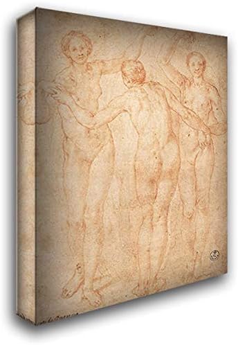 The Three Graces 20x24 Gallery Wrapped Stretched Canvas Art by Jacopo Pontormo