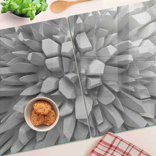 Planche à découper en verre grand format résistant à la chaleur effet 3D - 5