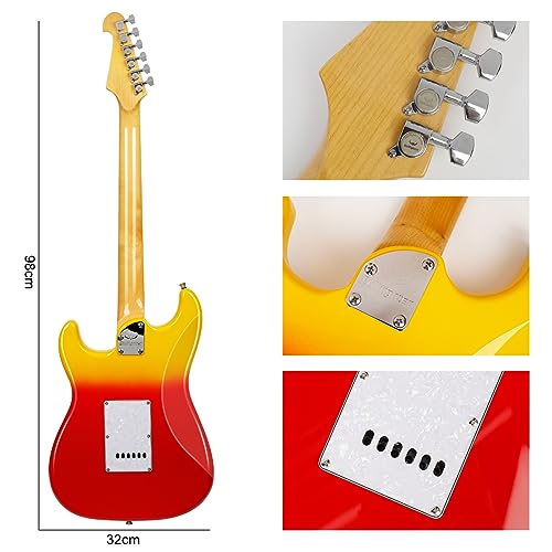 Bullfighter Guitare électrique simple ST Ensemble de guitare électronique adulte professionnel débutant Sac de guitare (rouge) - Les Beatles, Paul McCartney, John Lennon, RIngo Starr, George Harrison Bullfighter Guitare électrique simple ST Ensemble de guitare électronique adulte professionnel débutant Sac de guitare (rouge) – Image 7