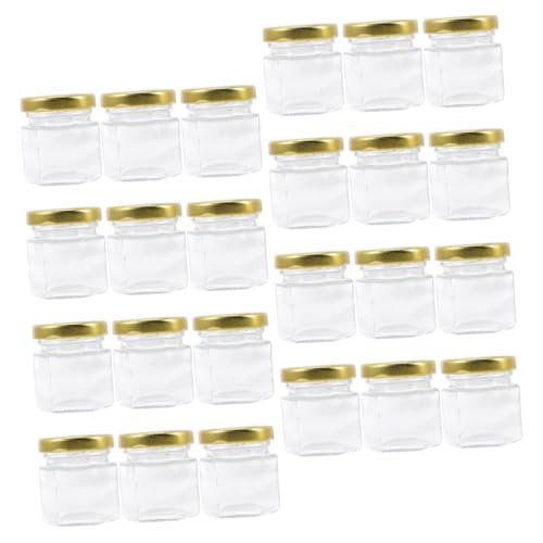 SOLUSTRE 1set Clear Honey Bottles with Lid Multi Use Jam Jars for Honey Syrup and More Transparent Food Storage Containers for Easy Viewing and Freshness 24pcs