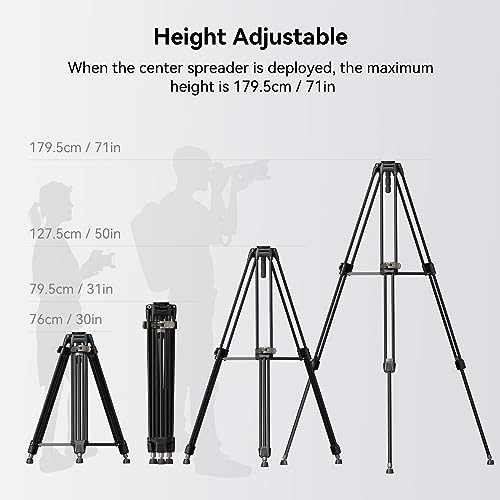 Smallrig 4164-CF-FBA-US Ad-80 Freeblazer Heavy-Duty Tripod, 71 Inch Video Tripod With 75Mm Bowl Adapter,One-Step Height Adjustment, Load Up To 33Lbs, Professional Tripod For Dslr, Camera thumb #6