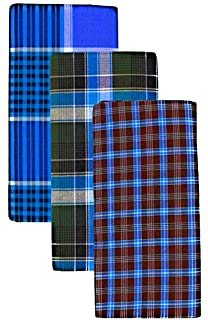 RV Men's 100% Cotton Lungies - Pack of 3 (Multicolour_Free Size)