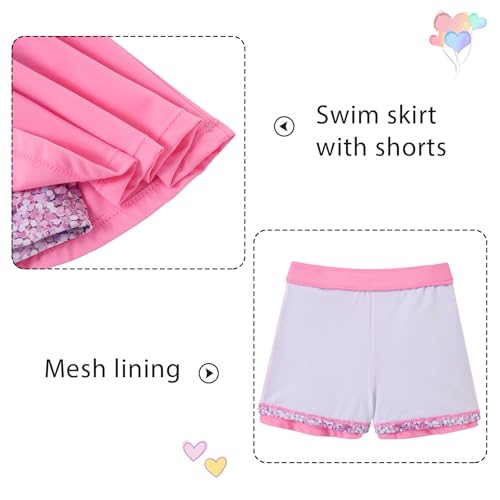 Image of Girls Tankini Swimsuit Mermaid Bathing Suits Criss-Cross Strap Adjustable Summer Beach Two Piece Swimwear Size 4-12