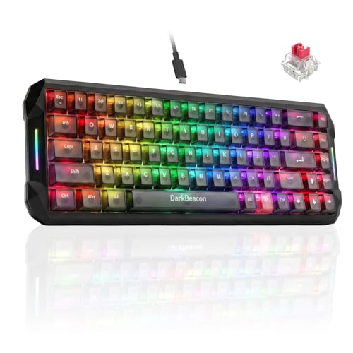 DarkBeacon Flux68 HE Rapid Trigger Gaming Tastatur, KI-Software, Hall Effect Magnetic Switches, Einstellbarer Auslösepunkt 0,01–3,5 mm, 8000 Hz, RGB, Kabelgebundene 65% Tastatur für PC/Mac