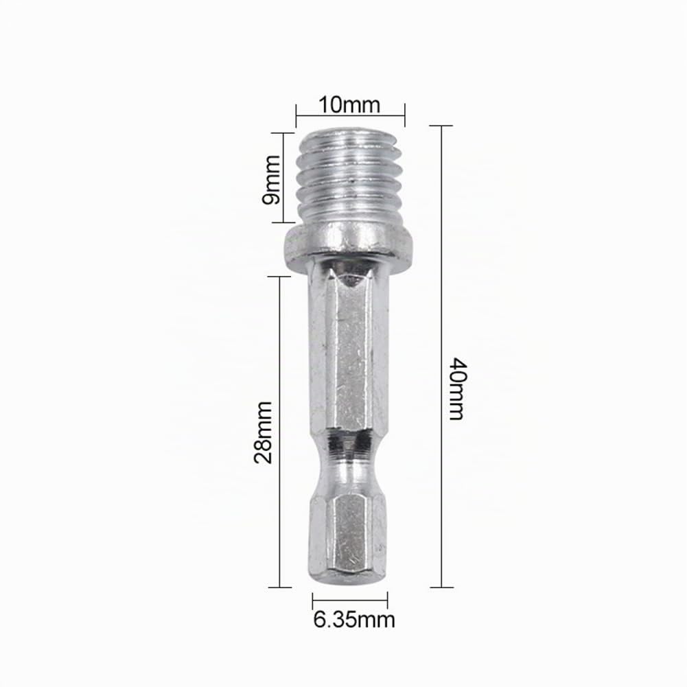 Lot de 3 adaptateurs de tige de connexion hexagonale 1/4 pour perceuse Mandrin M10 Disque de polissage