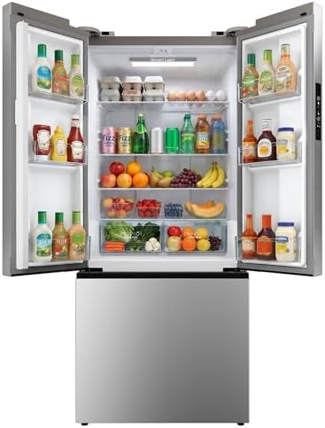 18 Cu.Ft. French Door Refrigerator with Ice Maker, Refrigerator w...