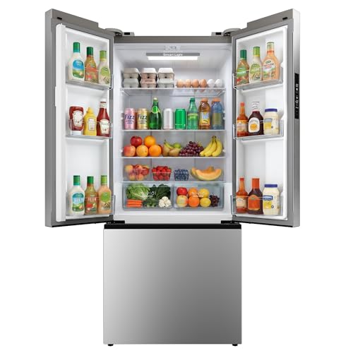 ICEVIVAL 18 Cu.Ft. French Door Refrigerator with Ice Maker, Refrigerator with Freezer Drawer, Frost-Free, UL Certified, French Door Fridge with 3 Smart Cooling Modes