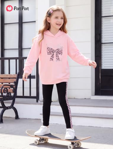 Image of PATPAT Girls 2 Piece Outfits Long Sleeve Hoodie and Leggings Clothing Set Outfits for Girls 4-12Y Fall /Winter Outfits