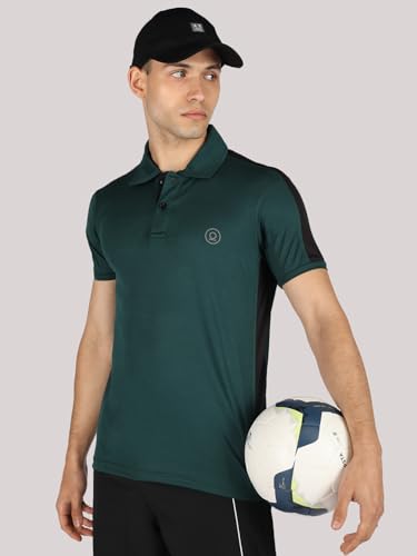 Image of CHKOKKO Men's Active Sports Wear Polo Half Sleeve Gym Tshirt with Button Collar Quick Dry Breathable Perfect for Workout Running Regular Fit Pack of 2