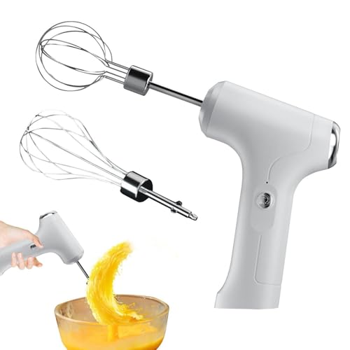 Batidora de mano eléctrica - Batidor portátil de 3 velocidades ajustables | Mini batidor de huevos recargable de 1200 mAh | Batidora de doble cabezal para cocina, herramienta de cocina de repostería