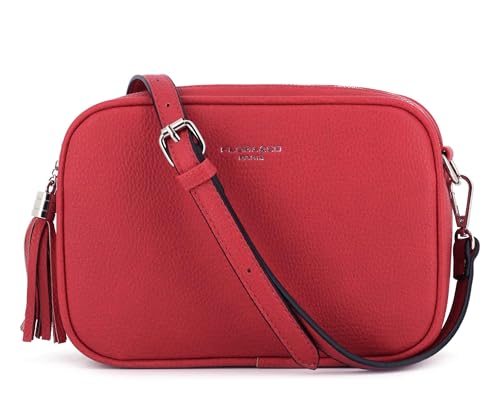 flora & co - Sac Caméra Bandoulière Femme Double Zip Frange - Sacoche Porté Epaule Croisé Forme Rectangle - Besace Ville Fourre-Tout Similicuir Grainé -...