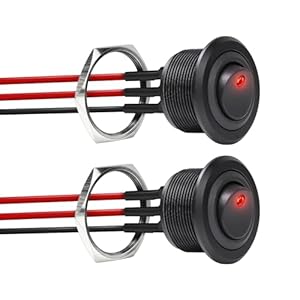 Acegoo 12V Kippschalter 25mm mit roter LED (2Stk)