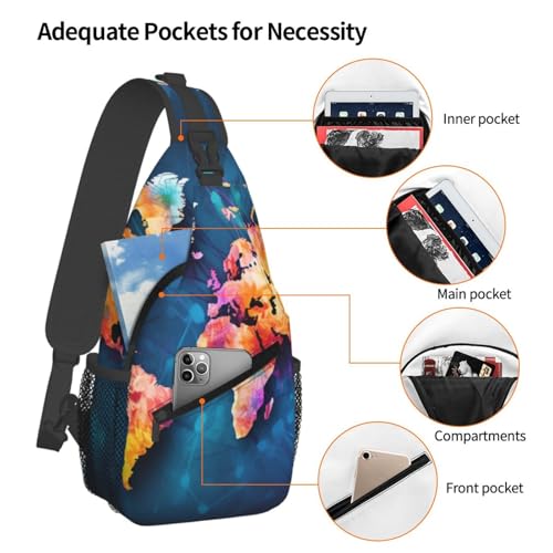 Bolso Cruzado de Pecho para Hombre Negro de Poliéster miniatura 4
