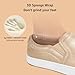 STQ Business Casual Shoes for Womens Slip On Shoes Lightweight Comfortable Fashion Sneakers Loafer Shoes Champagne Gold Size 10
