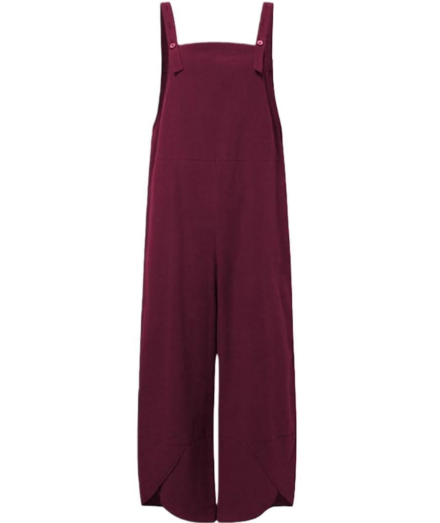 Salopette Donna Estiva Casual Pantaloni Baggy Oversize Allentata Tuta Jumpsuit con Tasca Vestibilità Ampia, Tinta Unita, Stile Casual per Tempo Libero e Lavoro