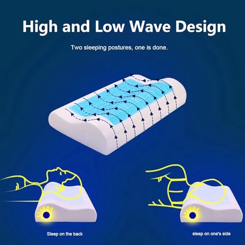 Image of Orthopedic Cervical Pillow for Neck and Shoulder Pain Relief Ergonomic Memory Foam Pillows for Sleeping Ideal for Chronic Neck Pain & Spinal Alignment Spondylitis & Contour Pillow (Design 5)
