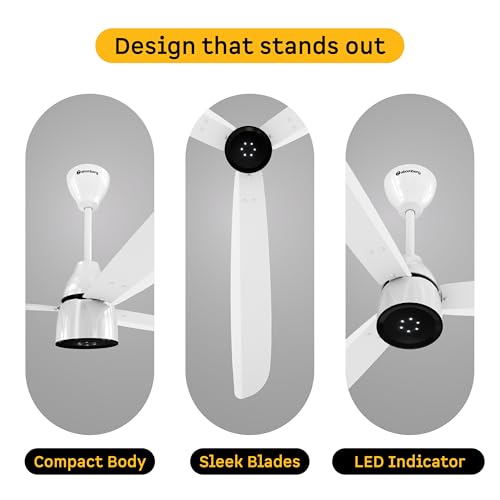 Image of atomberg Renesa Enzel 1400mm BLDC Ceiling Fan with Remote | BEE 5 star | High Air Delivery | LED Speed Indicator | Low Noise | Sleek Design | Power Saving | 3 Year Warranty (Gloss white)