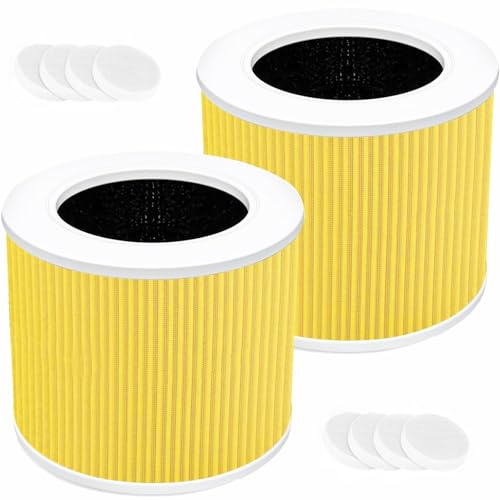 Image of Core Mini Replacement Filter Compatible with LEVOIT Core Mini Air Purifier, 3-in-1 H13 Grade Core Mini-RF True HEPA Filter for Levoit Filter Replacement Core Mini (Yellow)