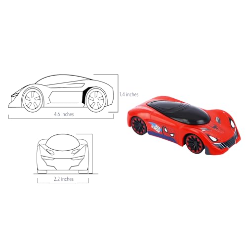 Image of SKOODLE Marvel Pull-Back Hyper Car for Kids - Spiderman Edition, Marvel Inspired Toy Cars with Sturdy and Long-Lasting Construction, Enhances Motor Skills and Fun Vehicle Toy for Gifting - Red