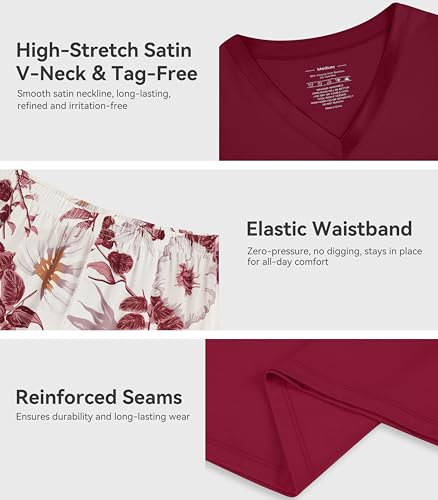Image of WiWi Viscose from Bamboo Pajamas Set for Women Super Soft Short Sleeve Cooling Summer Plus Size Pjs Sets Sleepwear S-4X