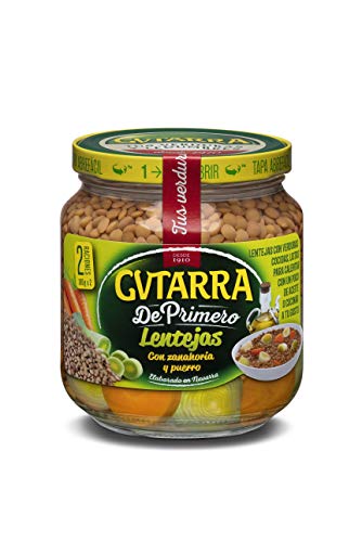Gvtarra Tus Primeros Lentejas, Puerro y Zanahoria. Legumbre - Paquete de 6 x 360 gr - Total: 2160 gr