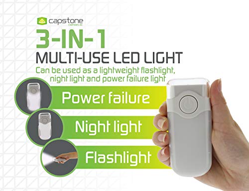 Capstone Lighting 3-in-1 6 LED Power Failure Light, Rechargeable Flashlight, and Plug in Night Light (Pack of 6) - Portable and Compact, Ideal for Use at Home and in Weather Emergencies
