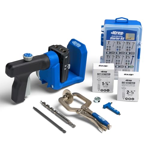 Kreg Pocket-Hole Jig 520PRO - Easy Clamping & Adjusting - 360 Rotating Handle - 260 Screws - For Materials 1/2' to 1 1/2' Thick